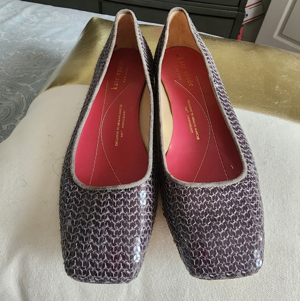 Kate Spade Purple Sequined Ballet Women's Shoes